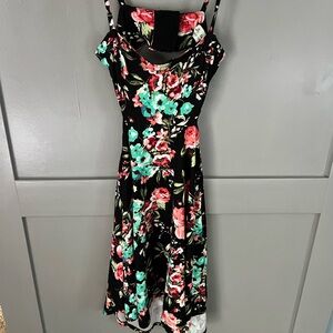 Floral Black Dress